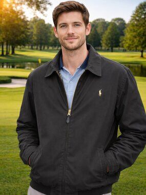 Polo Ralph Lauren Swing Top Black Sports Jacket Mens Size Large